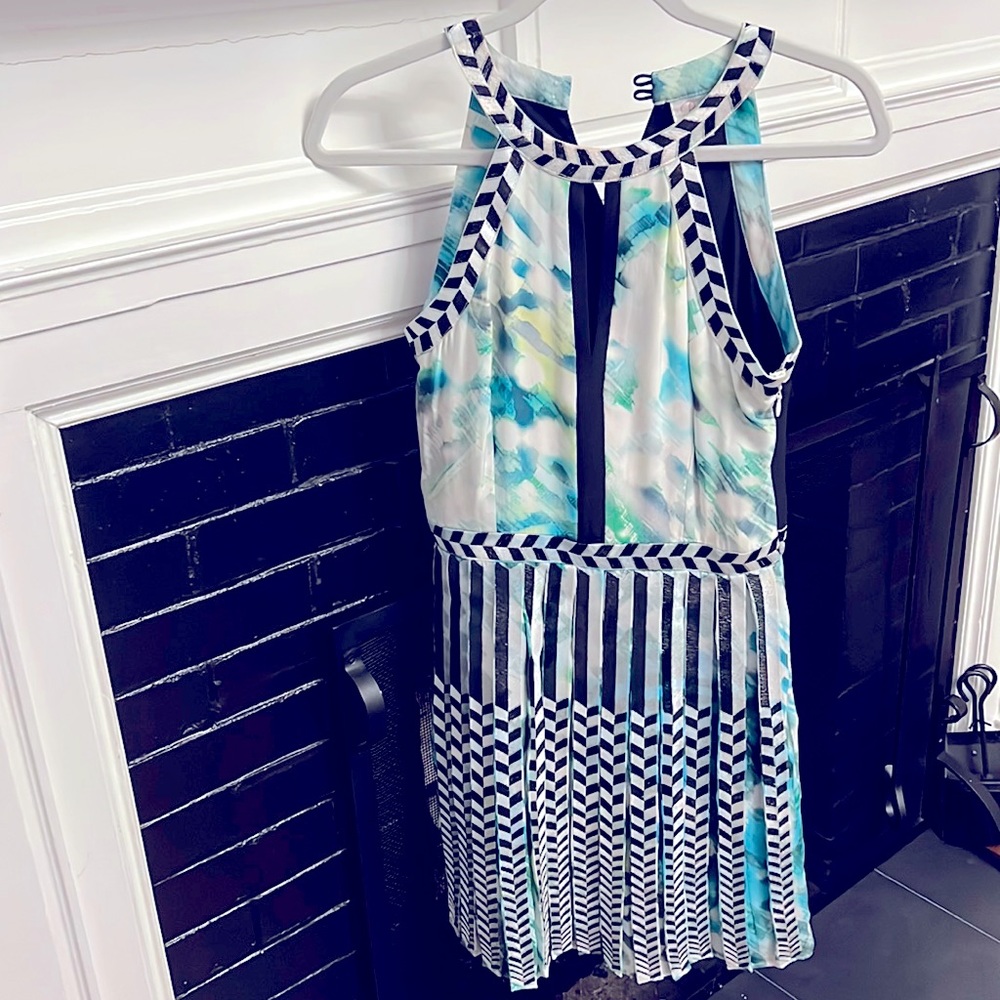 Parker blue/green mini dress